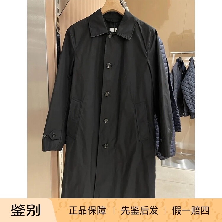 Burberry Black Single-Breasted Trench Coat Men's Mid-Length Business Commuter Jacket 80931191 Burberry Black Single-Breasted Trench Coat Men's Mid-Length Business Commuter Jacket 80931191