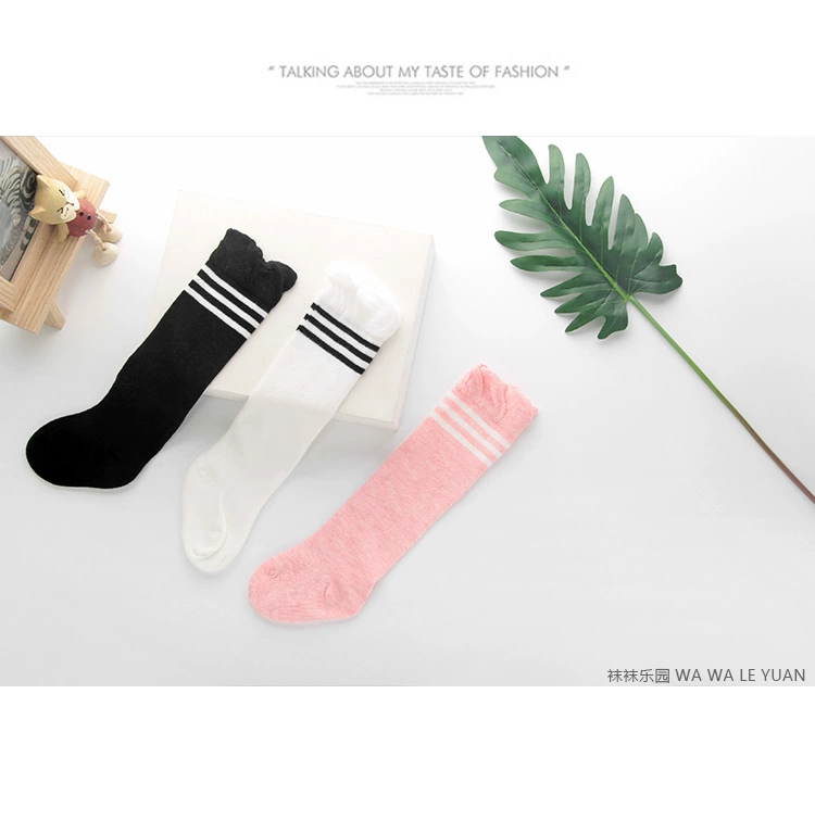 Vớ trẻ em mùa hè mỏng cotton thoáng khí 1-3 tuổi Mùa xuân và mùa thu mẫu cho trẻ em trên vớ bóng đá đầu gối