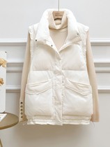 Small extra-external lap waistcoat Jacket Jacket Lady 2022 Autumn Winter New Korean Version Fashion 100 Hitch Short down jacket