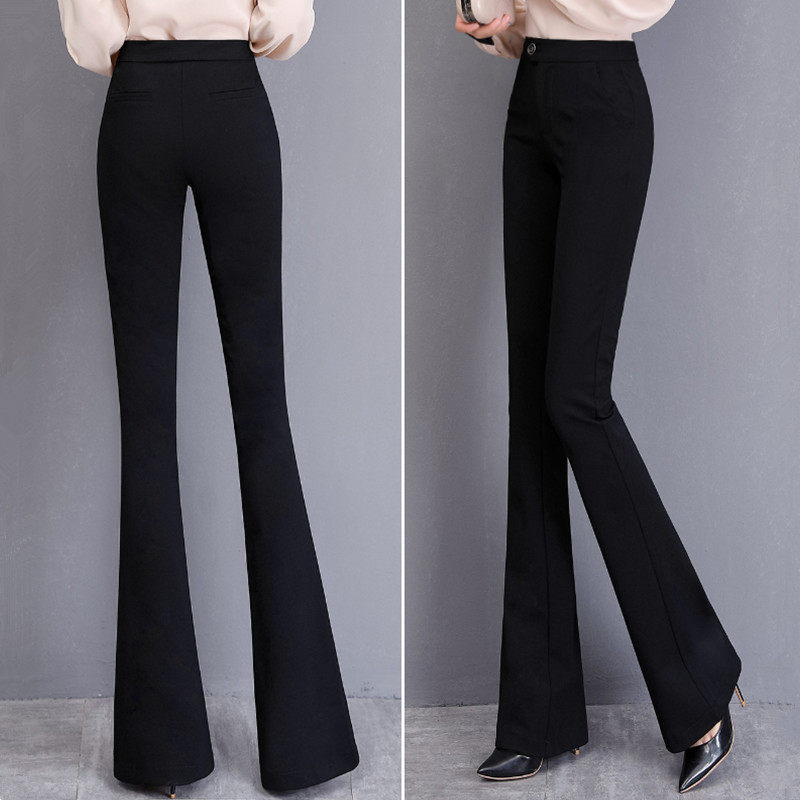 Women's 2022 spring and summer new Korean style slim-fit OL professional suit pants with black drop feeling slim casual pants high waist all-match
