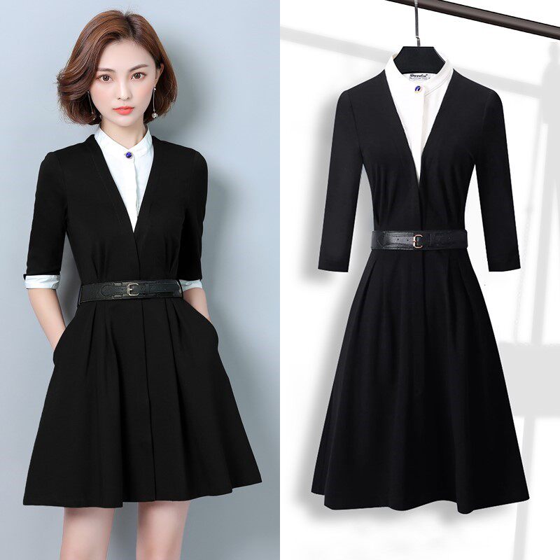 Goddess Fan Yuan Dress Workplace Suite Lady 2022 Fashion Light Luxury Career OL Dress