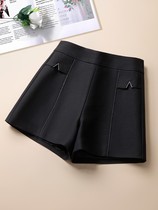 Career OL Black Suit Shorts Womens Spring Summer 2022 New High Waist Wide Leg A-line Pants Outwear Casual Boots Pants