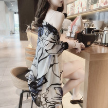 2022 summer new super fairy chiffon shawl cardigan thin coat womens mid-length loose five-point sleeve sunscreen