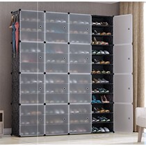  Shoe rack Simple multi-layer household door small bedroom door storage artifact dustproof multi-function solid wood shoe cabinet