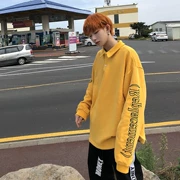 Leman Jin Jun phiên bản Hàn Quốc của cotton lỏng thường mặc áo gió in tay áo oversize dài tay