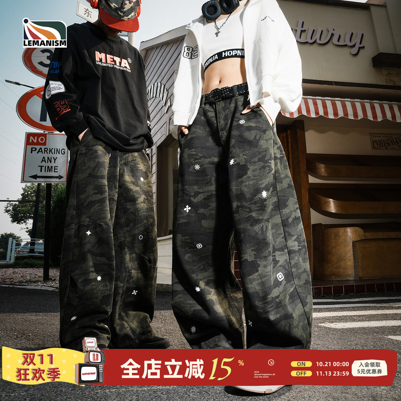 Lemanism American Style Trendy Retro Camouflage Loose Casual Pants Men's 2026 New Cargo Pants Couple Style Long Pants Lemanism American Style Trendy Retro Camouflage Loose Casual Pants Men's 2026 New Cargo Pants Couple Style Long Pants
