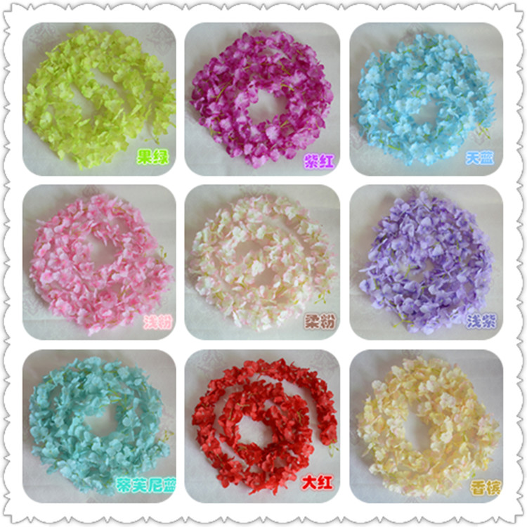 Hoa cẩm tú cầu mô phỏng, hoa lan, cây anh đào, hoa treo tường, hoa wisteria, hoa lụa, hoa giả, mây, trang trí đám cưới, dải hoa - Hoa nhân tạo / Cây / Trái cây tường cây giả