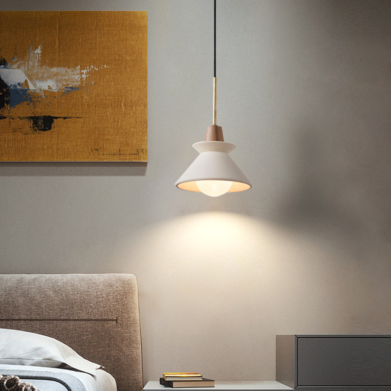 Nordic Creative Bedroom Bed Lights Artist Designer Profile Room Three-head Dining Room Cement Chandra