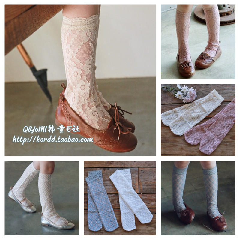 Chiumi South Korea Imported Child Clothing 2021 Spring Girl Girl Pulle Lace Ladies Midbarrel Socks Socks F1