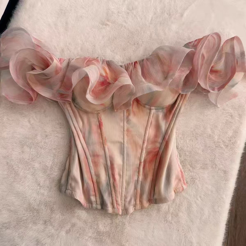 One-Shoulder Tube Top for Women 2026 Summer New Style Hot Girl Fishbone Bra Chiffon Vest One-Shoulder Tube Top for Women 2026 Summer New Style Hot Girl Fishbone Bra Chiffon Vest