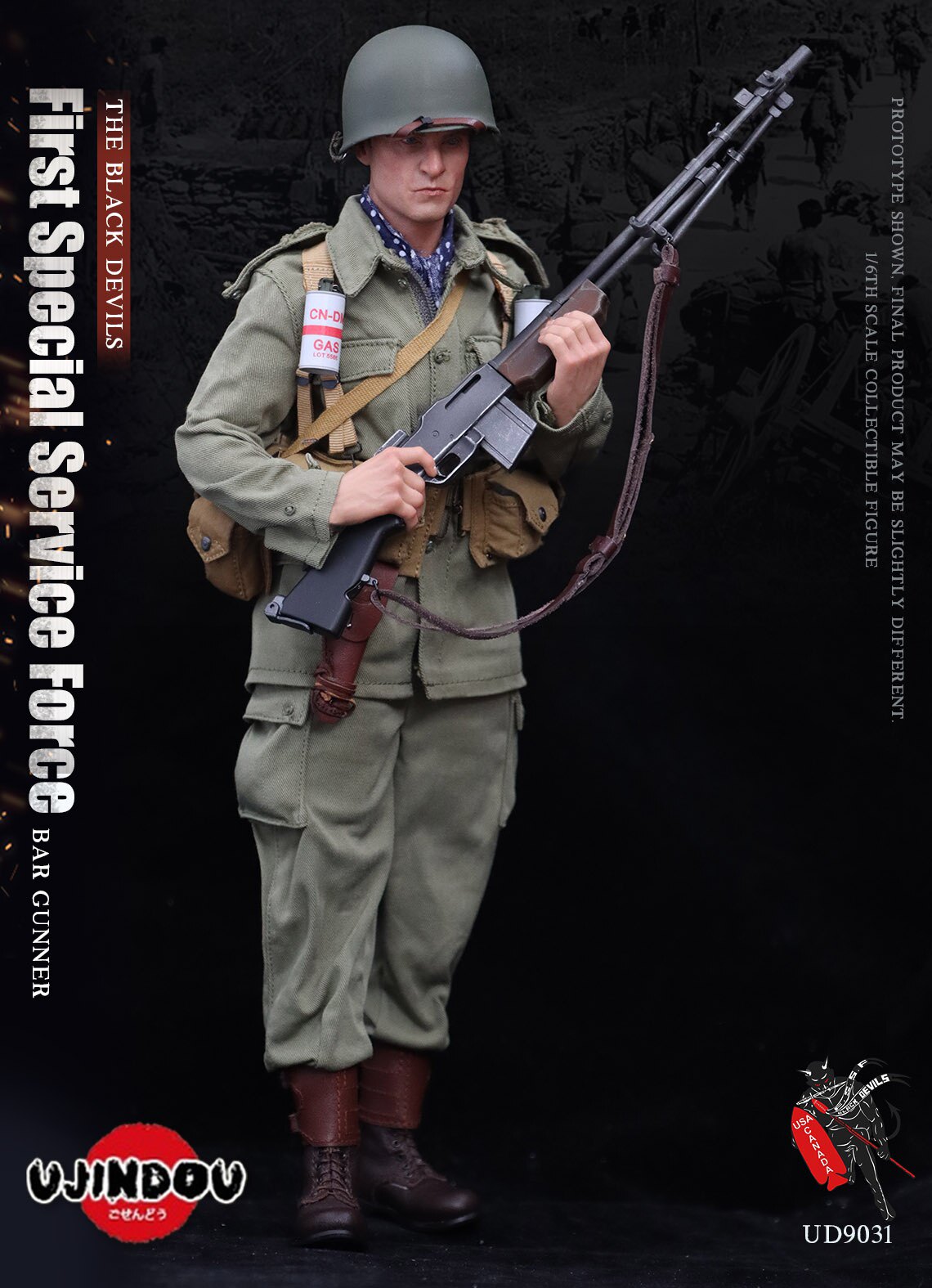 ミリタリー UJINDOU FirstSpecialServiceForce 1/6 UJINDOU First Special Service Force BAR Gunner 1/6 Scale Action