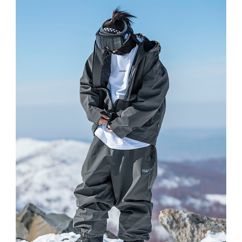 John Snow Men's and Women's Couple Snowboard Suit Trendy Korean Loose Waterproof Warm Ski Pants