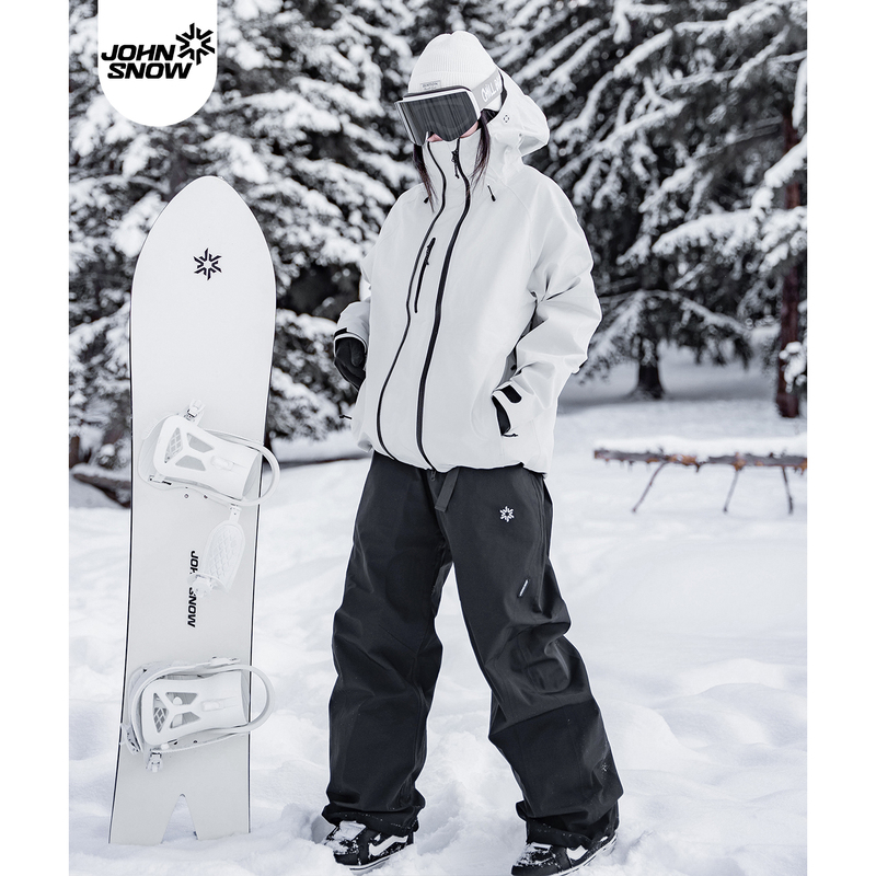 John Snow Hard Shell Ski Jacket for Women and Men, Double Zipper, Waterproof and Windproof Snowboard Jacket, New Model 2526