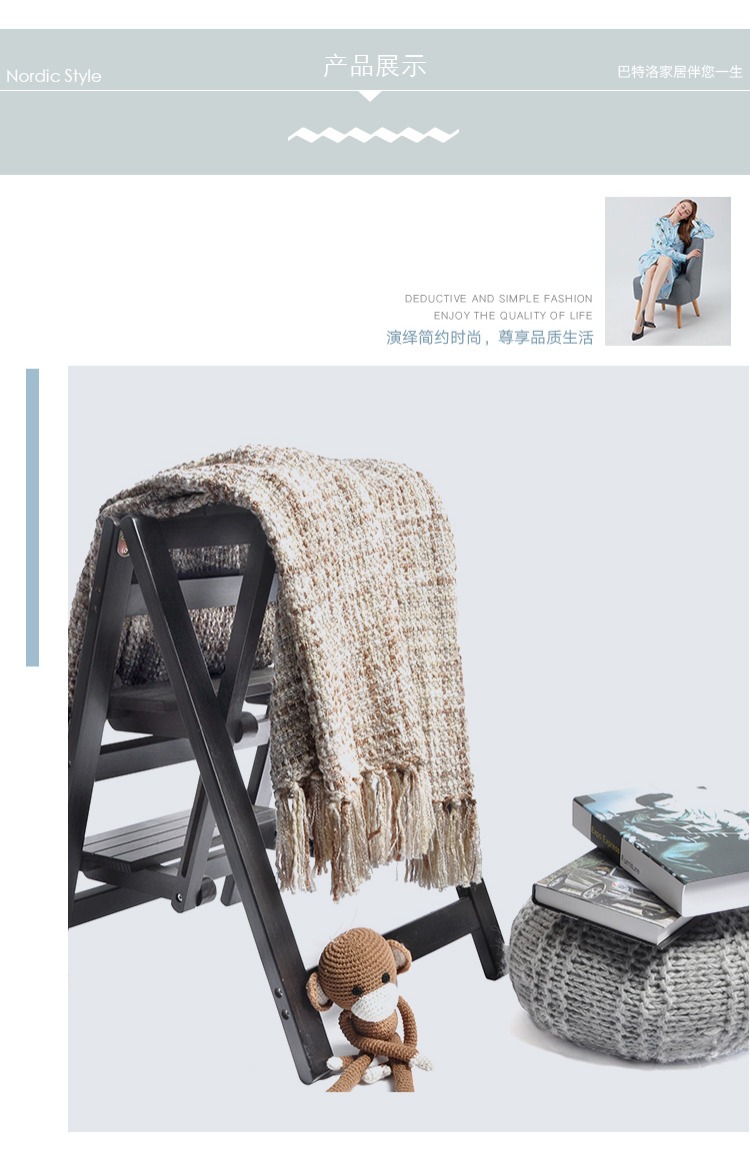Mỹ giải trí mô hình phòng trang trí chăn sofa chăn trẻ em chụp ảnh chăn tua chăn giường đuôi chăn chăn - Ném / Chăn chăn lông lạc đà