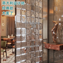 Italian classic designer glass brick square transparent ultra-white crystal brick glass partition background wall