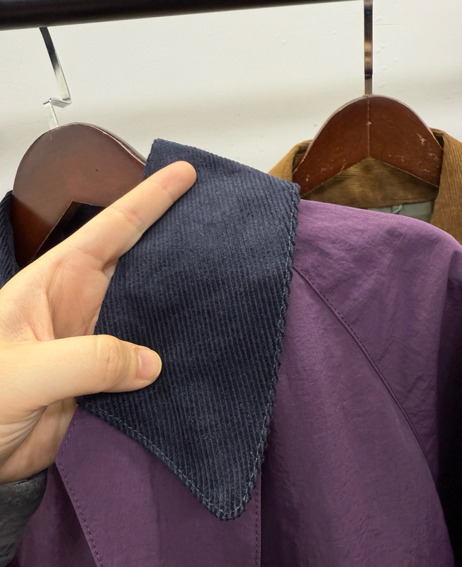 In-Stock Old Money Style Couple's Jacket, Spring and Autumn Windproof Textured Nylon Purple Unisex Jacket, Barn