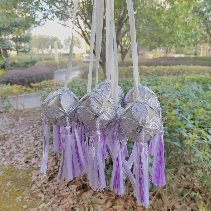 Guangxi March 3Rd Finished Product 8cm Zhuang Ethnic Brocade Ball Handmade Pendant Embroidery Pure Handicraft Ethnic Characteristic Embroidered Ball