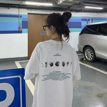 Eurostock Large version Short sleeves T-shirt Womens new port Wind 100 Loose Planet Printed Blouse Design Sensation Little Chains