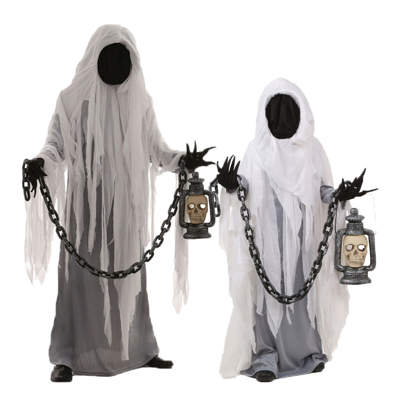 Halloween cosplay performance costume adult devil death faceless ghost children funny horror scary clothes