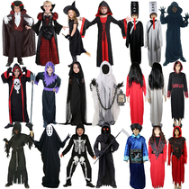 Child male COS horror demon zombie dress Halloween witch woman vampire skull Grim Reaper ghost costume
