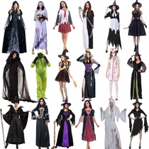 Scary Girl Witch Vampire Bride Skull Death Dress up Halloween Wizard Nurse Ghost Show Clothes