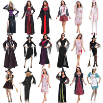 COS Adult Grim Reaper Ghost Vampire Queen dress Halloween horror Bloody Ghost bride School girl costume