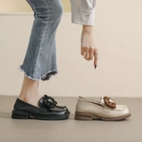 Подходит с юбкой, обувь для кожаной обуви, универсальные туфли на платформе в английском стиле, лоферы