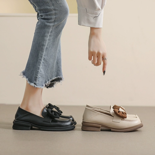 Подходит с юбкой, обувь для кожаной обуви, универсальные туфли на платформе в английском стиле, лоферы