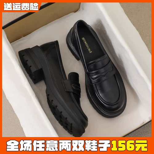 Летняя обувь на платформе для кожаной обуви, универсальные туфли в английском стиле, лоферы