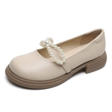 Осенняя обувь для кожаной обуви, подходит с юбкой, французский стиль, коллекция 2023, большой размер