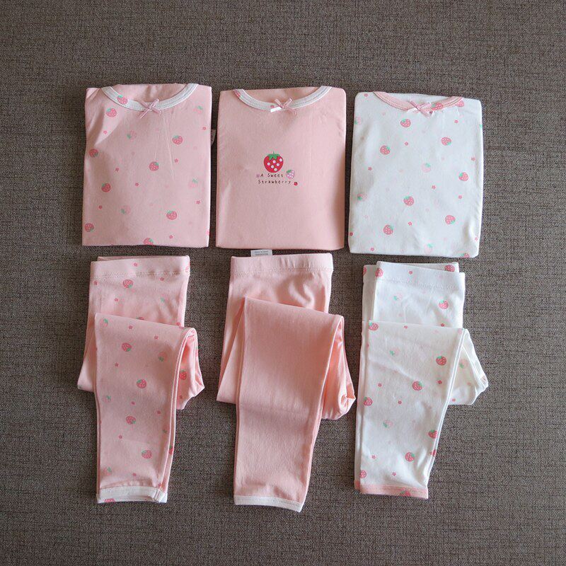 Children's girls underwear set Spring and Autumn cotton soft non-fluorescent underwear Class A home clothes Pajamas set