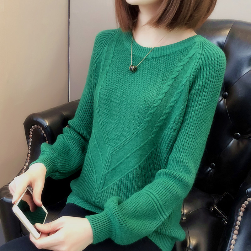 Loose trùm đầu của phụ nữ áo len ngắn của phụ nữ áo len mới gió lười mùa xuân và mùa thu kẹo màu rắn màu đáy áo áo nữ đẹp