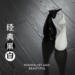 Pure black laminate flooring For Home pure white relief smooth Nordic style clothing store parka factory direct sales