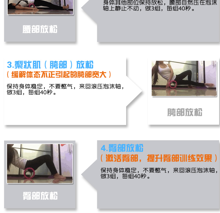 Bọt trục cơ bắp thanh thư giãn massage con lăn yoga cột nổi điểm tập thể dục bánh xe thanh thiết bị thể thao con lăn - Yoga thảm tập yoga định tuyến