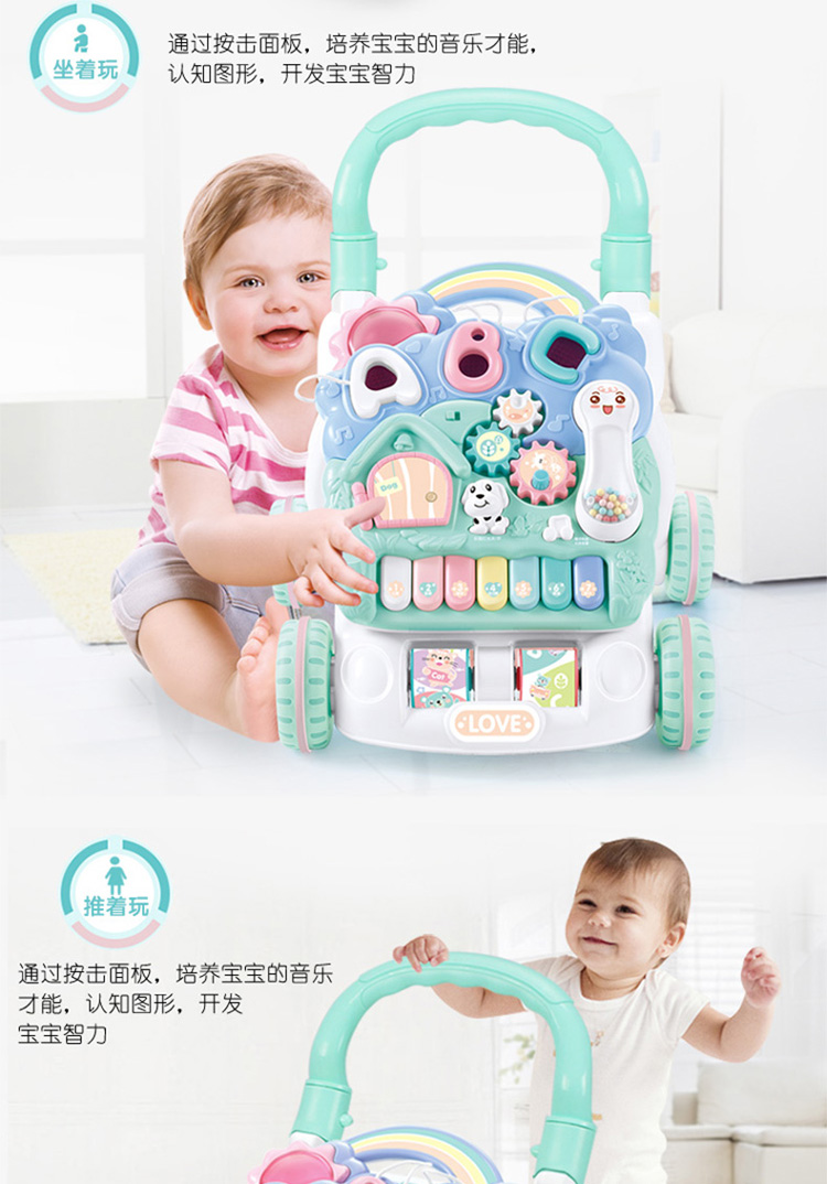 Baby Walker Cart Đa Chức Năng Rollover Walker Chàng Trai và Cô Gái 6-12 Tháng Bé Đồ Chơi Giáo Dục