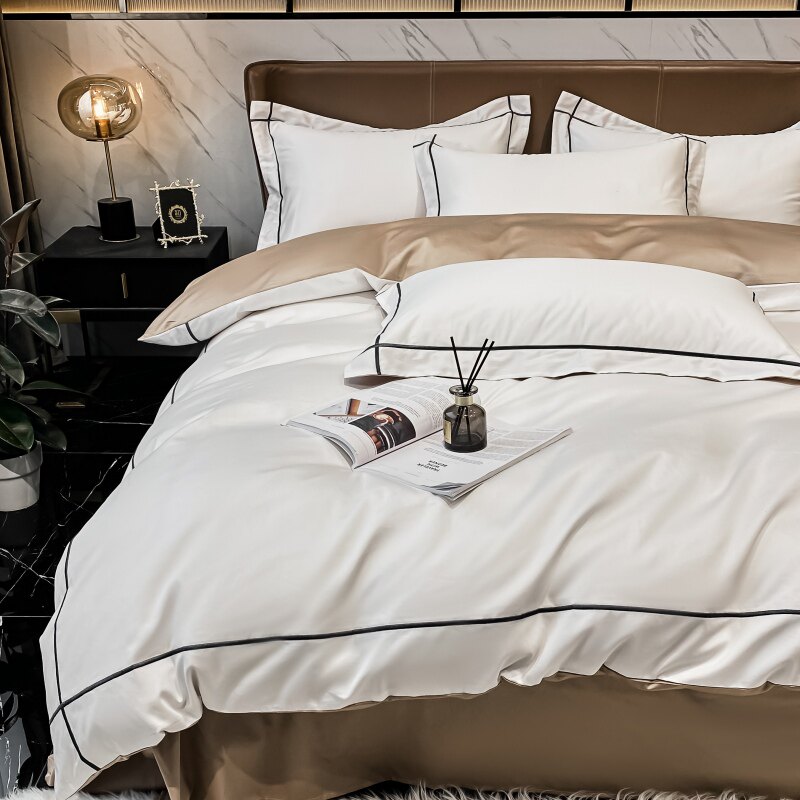 60 long suede cotton gon satin four sets full cotton pure cotton Nordic high-end star hotel bed linen bed bedding