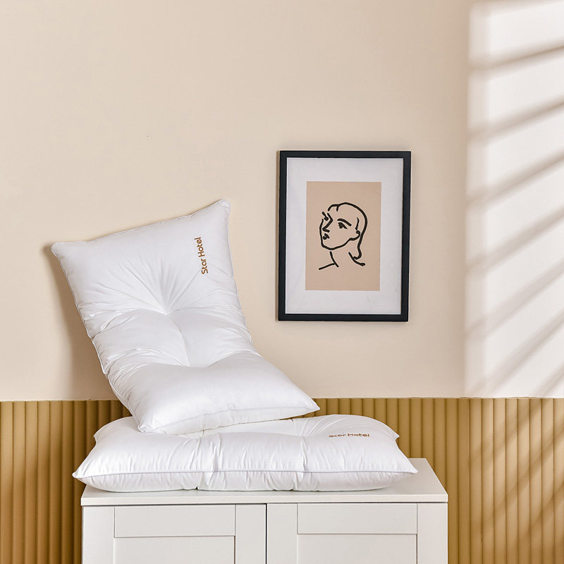 Five Star Hotel Wind Down Velvet Full Cotton Pillow Core Single Double for Neck Protection Sleep Home Adult Pillow Pair of 2