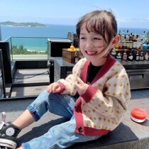 Ballabala girl foreign air cardio-hoodie spring autumn clothing new tennis red children sweater jacket long sleeve blouse blouse