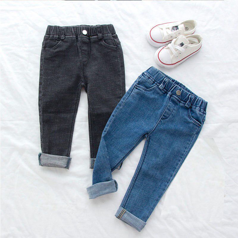 Bala Bala Girl Gush Jeans Autumn Winter Children Outside Wearing Long Pants Kiddie Spring Male elastic narrow footed pants