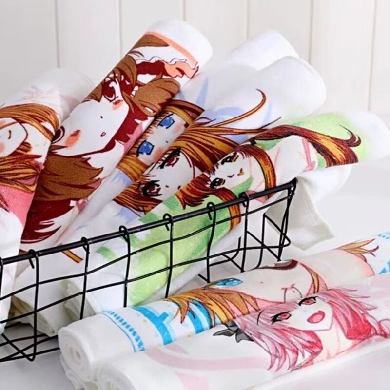 Tiktok-Style Color-Changing Towel, Magical Anime Two-Dimensional Temperature-Sensitive Face Towel, Gentleman's Creative Gift Small Square Towel