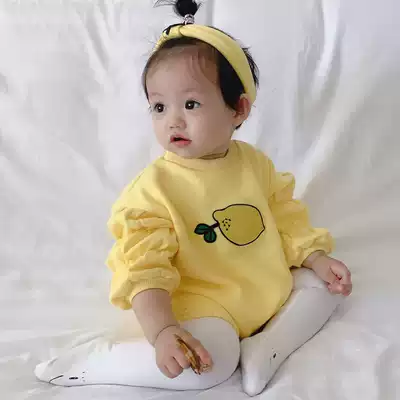 INS Korean version of spring and autumn female baby jumpsuit baby wearing triangle ha clothes newborn climbing clothes spring bag