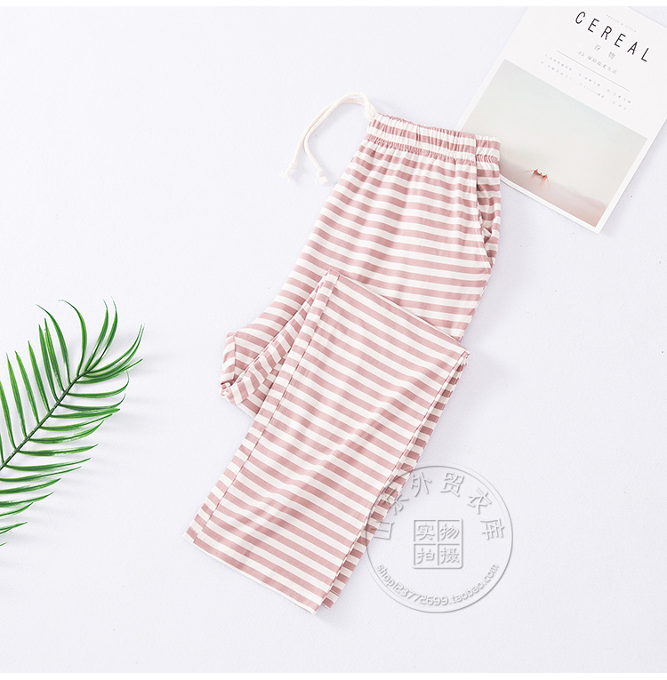 Mới Modal quần nhà phụ nữ mùa hè quần mỏng quần buổi sáng lỏng lẻo mùa xuân và mùa thu sọc quần ngủ phụ nữ quần mặc nhà đẹp