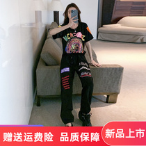 2022 Summer new small balsamic wind casual sports suit women boomers fashion loose and thin two sets of foreign air