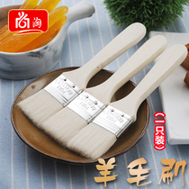 Wool brush BBQ brush baking brush toilet toiletriesPancake cake plain wooden handle food conditioning brush