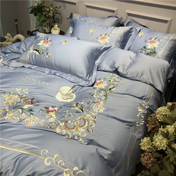 Bộ 4 món 60 cotton phong cách Mỹ cao cấp, thêu hoa phong cách pastoral, bộ chăn ga gối cotton 1.8m phong cách Châu Âu - Bộ đồ giường bốn mảnh