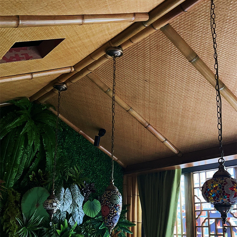 High-end Handmade Choreography Decoration Bamboo Mat Dining Hall Restaurant Restaurant Hotel Teahouse Suspended Ceiling Wall Decoration Bamboo Mat Carbonated Retro