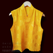 Lama monks clothing vest Dongga Tibetan Buddhist monk coat yellow vest silk vest