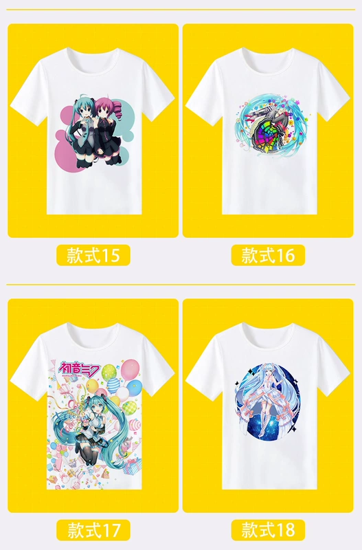 Hatsune Miku tùy biến T-shirt mùa hè ngắn tay hoạt hình dễ thương gió phim hoạt hình xung quanh phần tử thứ hai