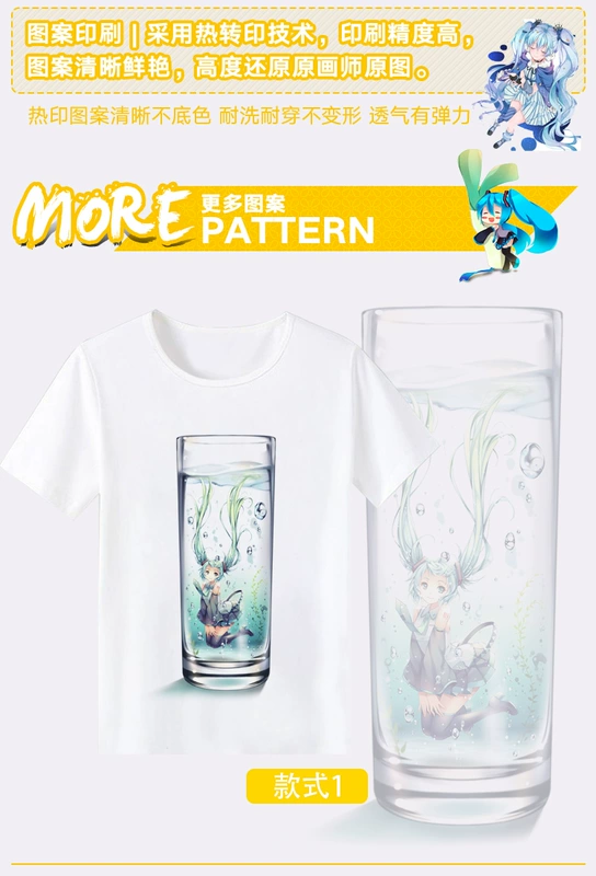 Hatsune Miku tùy biến T-shirt mùa hè ngắn tay hoạt hình dễ thương gió phim hoạt hình xung quanh phần tử thứ hai những hình ảnh sticker dễ thương