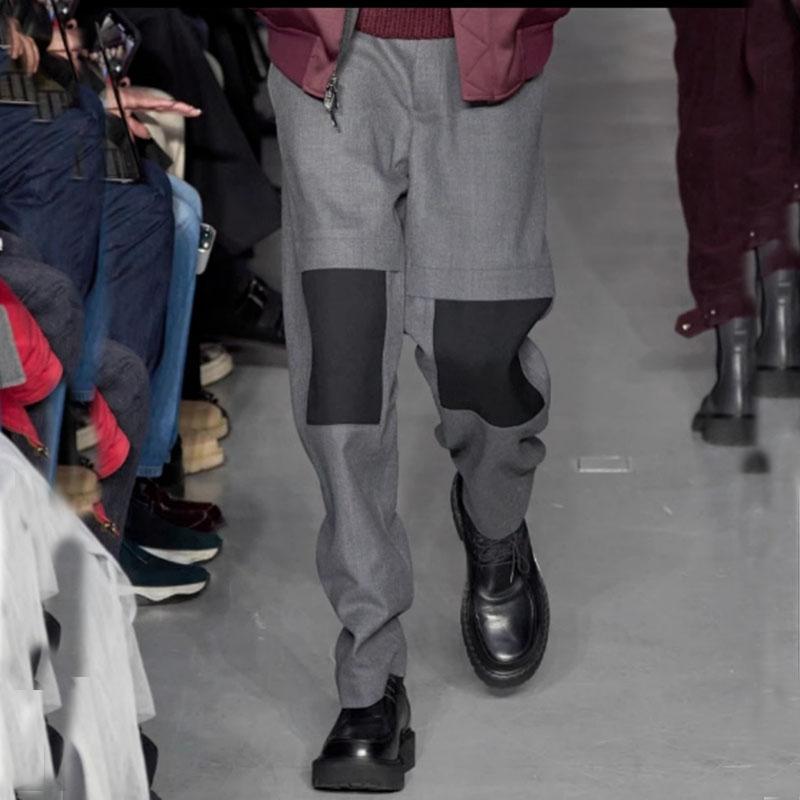 2026 New Men's Casual Tapered Pants Parisian Stylish Patchwork Slim-Fit Wrinkle-Free Trendy Men's Trousers